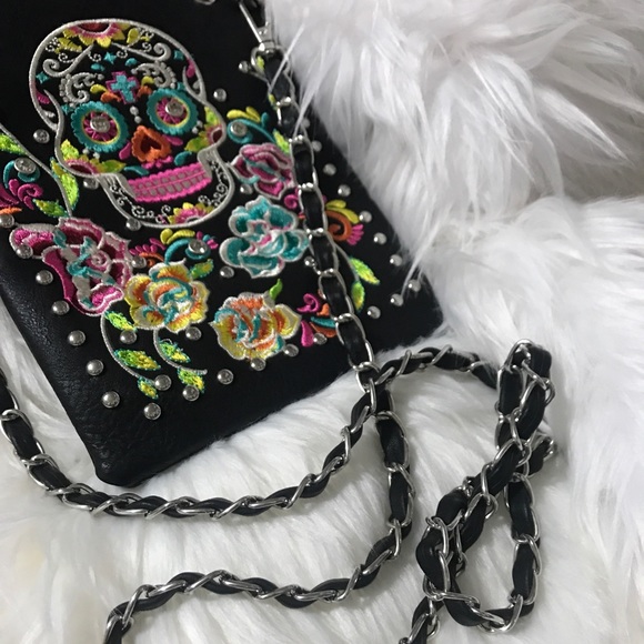 Sugar Skull Embroidered Purse - Picture 2 of 4